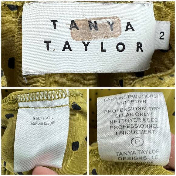 Tanya Taylor US 2 Womens Olive Green Silk Francis Jumpsuit Short Sleeve -Pockets - Picture 14 of 14